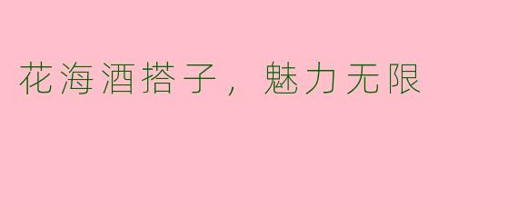 花海酒搭子，魅力无限