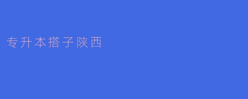 专升本搭子陕西