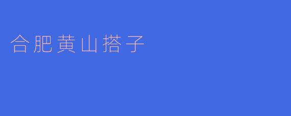 合肥黄山搭子是什么意思?
