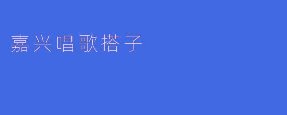 嘉兴唱歌搭子