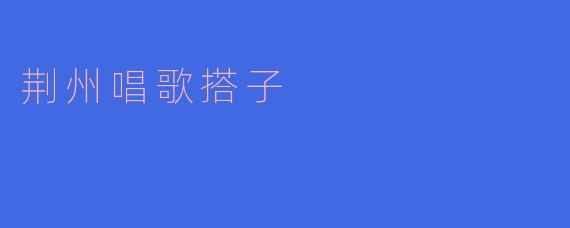荆州唱歌搭子——传承中华音乐文化的使者