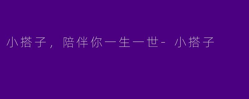 小搭子，陪伴你一生一世-小搭子