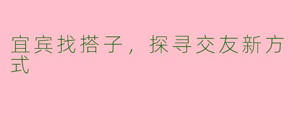宜宾找搭子,探寻交友新方式
