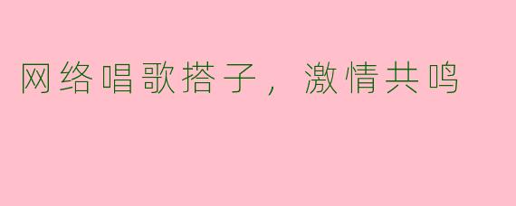网络唱歌搭子，激情共鸣