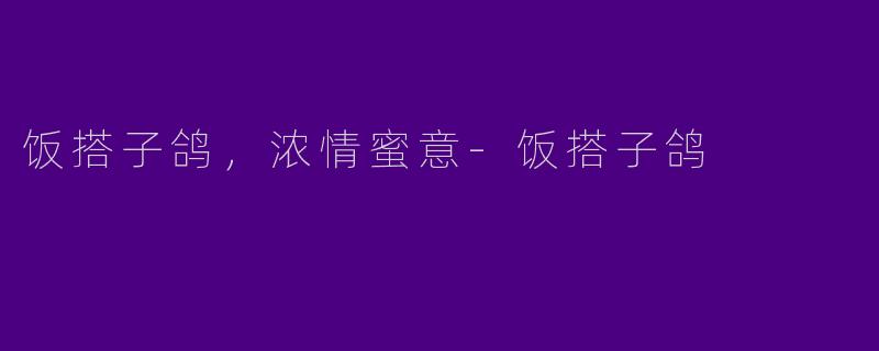 饭搭子鸽,浓情蜜意