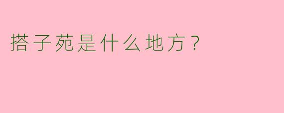 搭子苑是什么地方?