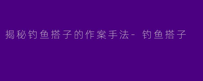 揭秘钓鱼搭子的作案手法-钓鱼搭子