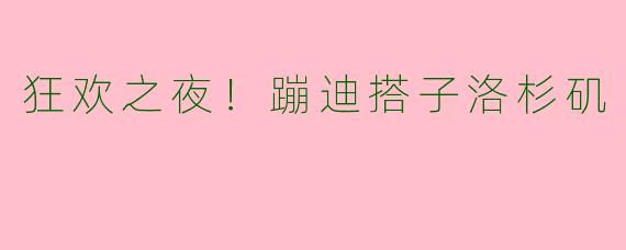 狂欢之夜！蹦迪搭子洛杉矶