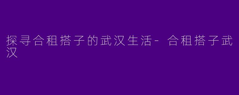 探寻合租搭子的武汉生活-合租搭子武汉