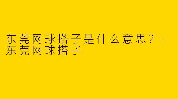 东莞网球搭子是什么意思?
