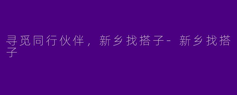 寻觅同行伙伴，新乡找搭子-新乡找搭子
