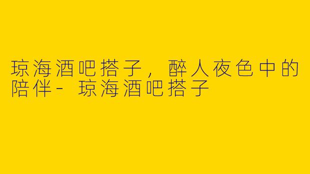 琼海酒吧搭子,醉人夜色中的陪伴