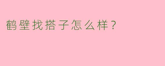 鹤壁找搭子怎么样？