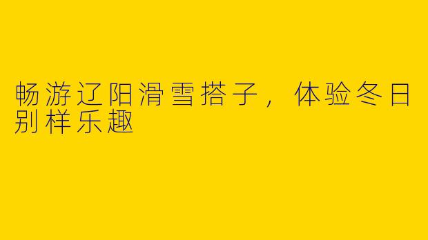 畅游辽阳滑雪搭子，体验冬日别样乐趣