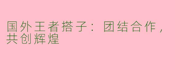 国外王者搭子：团结合作，共创辉煌