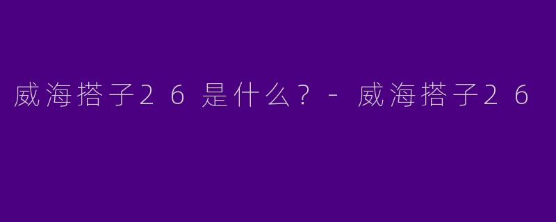 威海搭子26是什么？