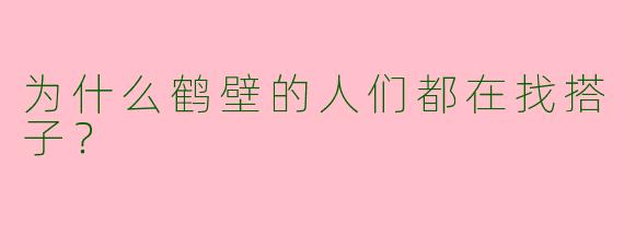 为什么鹤壁的人们都在找搭子？