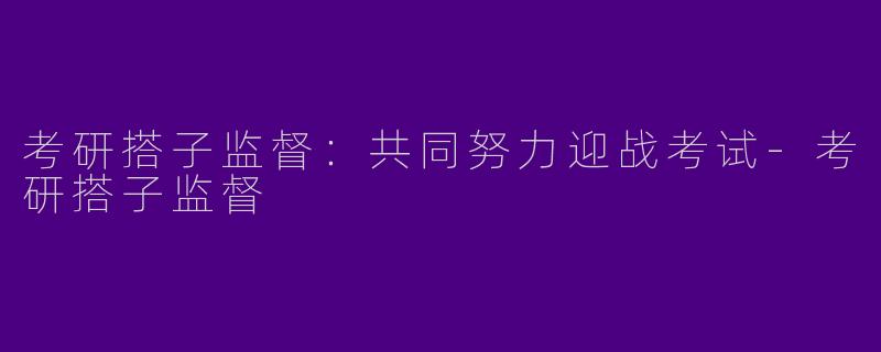 考研搭子监督：共同努力迎战考试-考研搭子监督