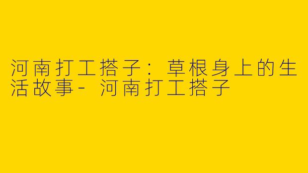河南打工搭子：草根身上的生活故事-河南打工搭子