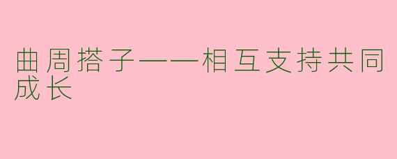 曲周搭子——相互支持共同成长