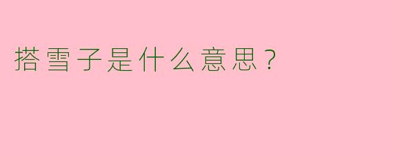 搭雪子是什么意思?