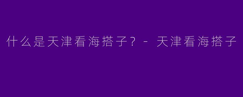 什么是天津看海搭子？