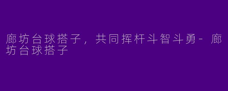 廊坊台球搭子，共同挥杆斗智斗勇-廊坊台球搭子