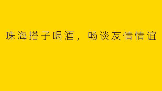 珠海搭子喝酒，畅谈友情情谊