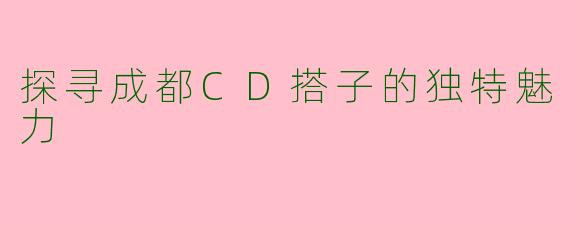 探寻成都CD搭子的独特魅力