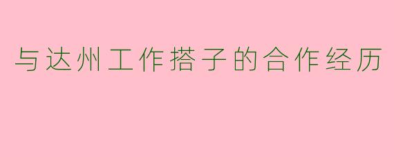 与达州工作搭子的合作经历