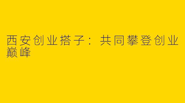 西安创业搭子：共同攀登创业巅峰