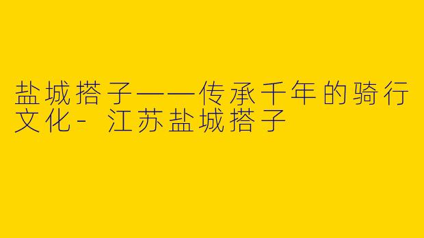 盐城搭子——传承千年的骑行文化-江苏盐城搭子