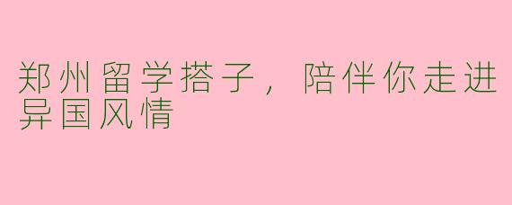 郑州留学搭子,陪伴你走进异国风情