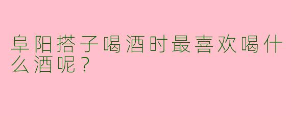 阜阳搭子喝酒时最喜欢喝什么酒呢？