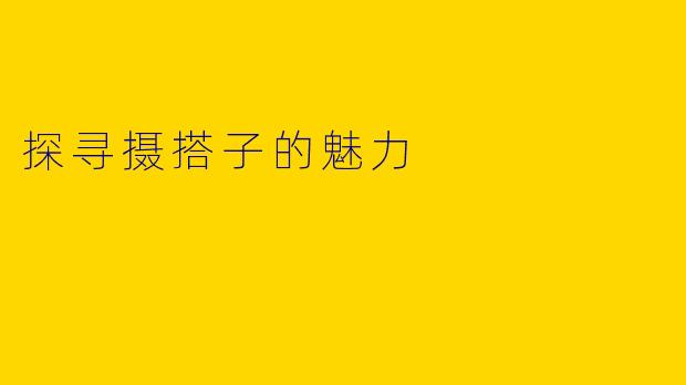 探寻摄搭子的魅力
