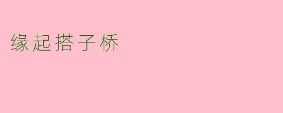 缘起搭子桥