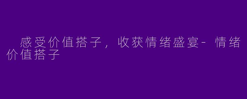 感受价值搭子,收获情绪盛宴