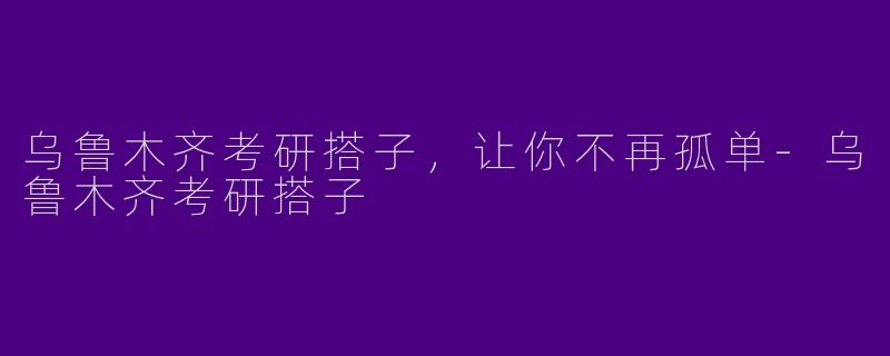 乌鲁木齐考研搭子，让你不再孤单