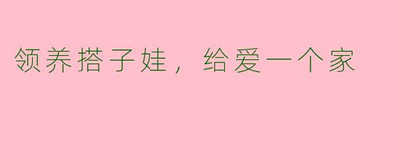 领养搭子娃，给爱一个家