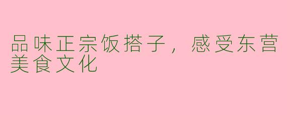 品味正宗饭搭子,感受东营美食文化