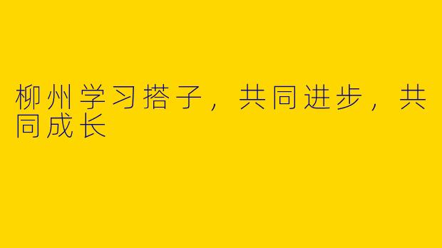 柳州学习搭子，共同进步，共同成长