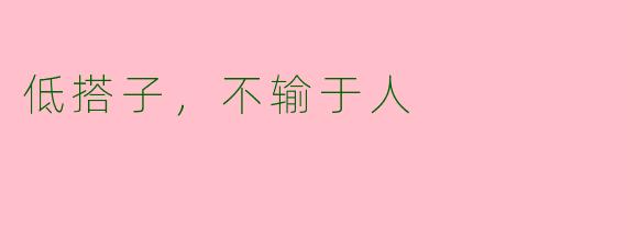 低搭子，不输于人
