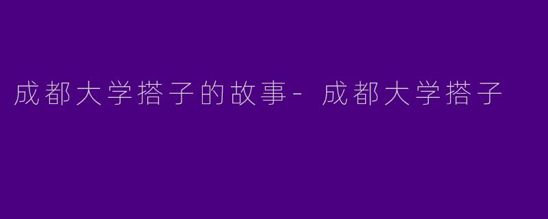 成都大学搭子的故事-成都大学搭子