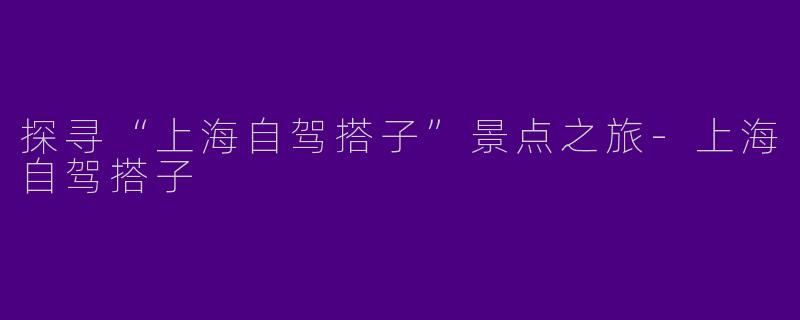 探寻“上海自驾搭子”景点之旅-上海自驾搭子