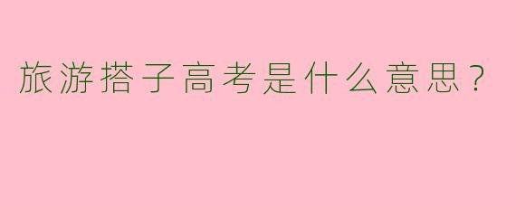 旅游搭子高考是什么意思？