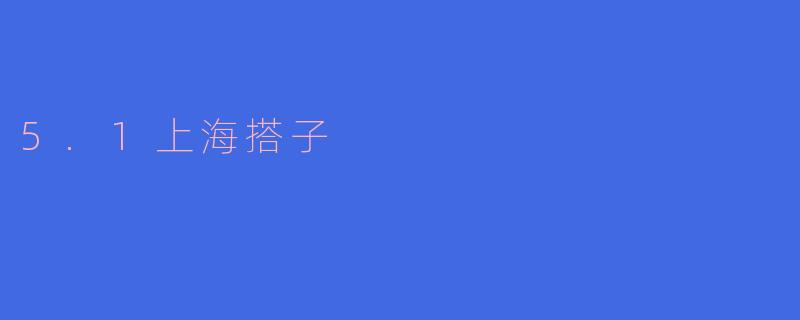 5.1上海搭子是指什么?