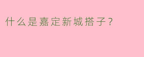 什么是嘉定新城搭子?