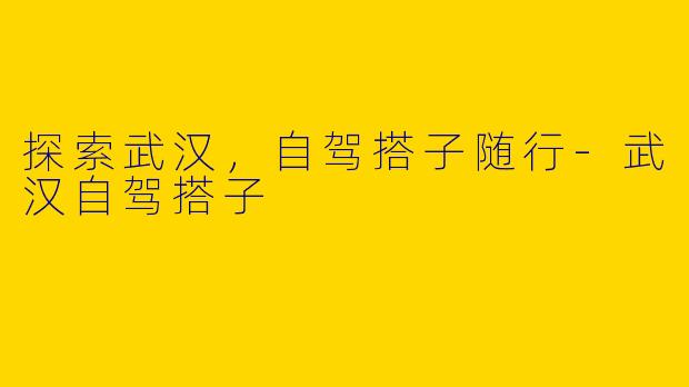 探索武汉，自驾搭子随行