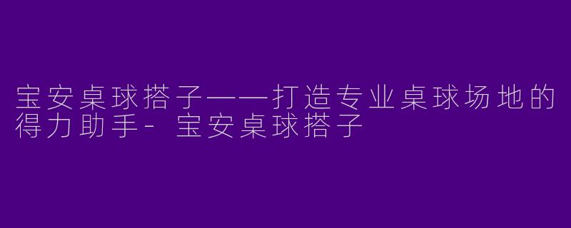 宝安桌球搭子——打造专业桌球场地的得力助手