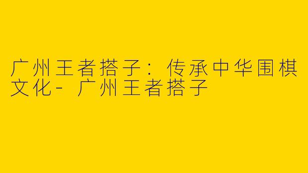 广州王者搭子：传承中华围棋文化-广州王者搭子